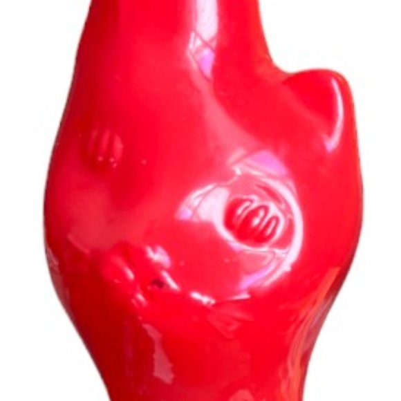 Red HAPPY CAT Opaque Glass Bottle Moselland Reisling Collectible Germany EUC 3-D - Picture 7 of 8